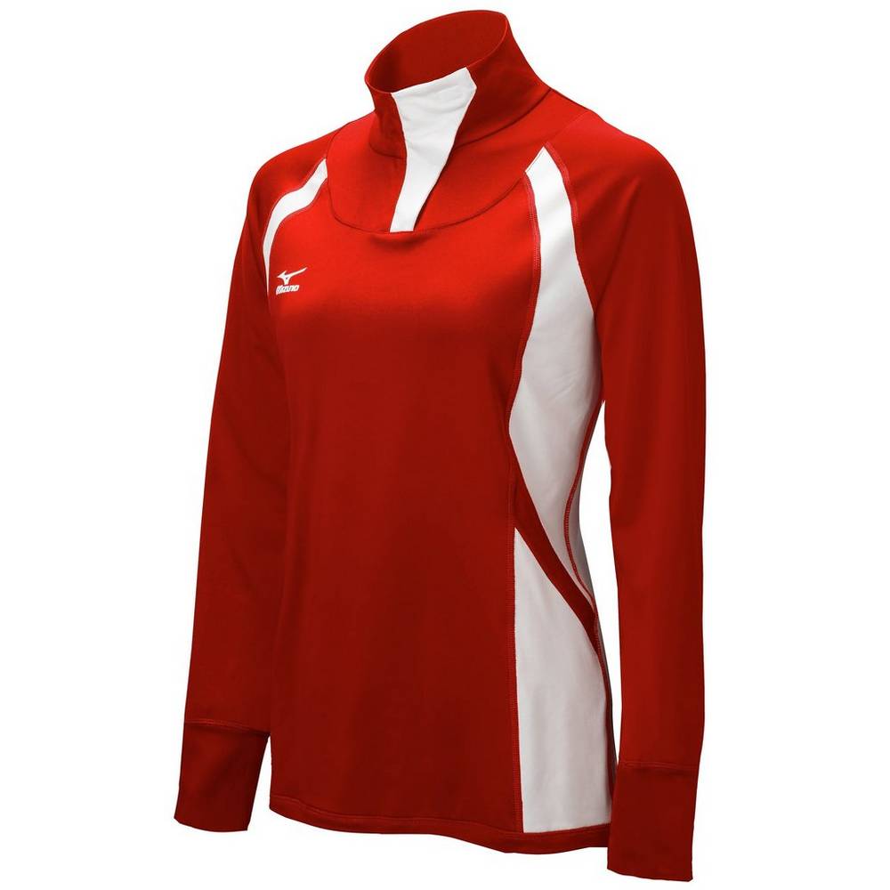 Mizuno Women's Nine Collection: Drive Half-Zip Jacket Red/White (440423-UBF)